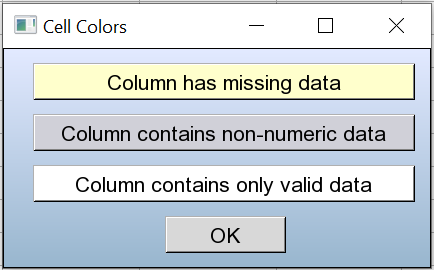 DEX Cell Colors Dialog